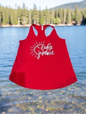Red "Lake Junkie" Racerback Tank Top - Womens (XXL)